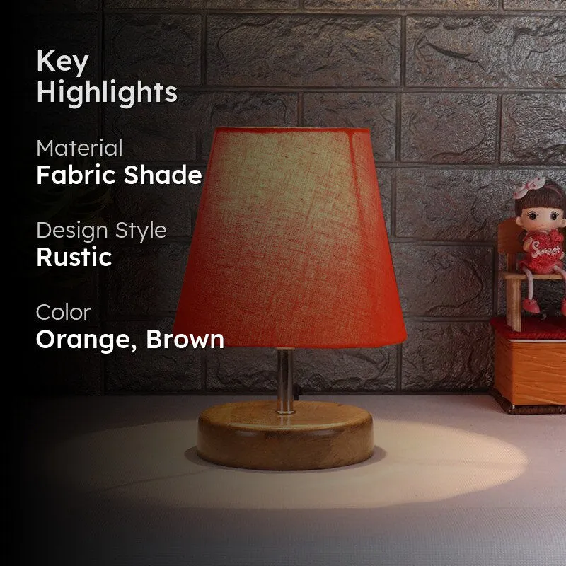 Petricho Fabric Table Lamp - Orange,Brown media 2