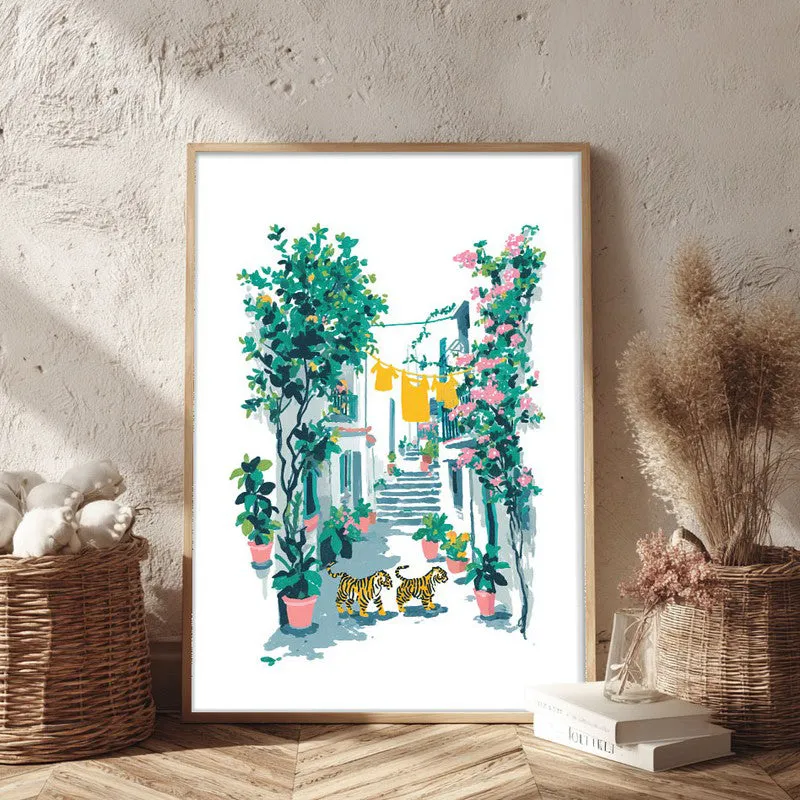 Outdoor Living Canvas Wall Painting - Brown Frame media 3