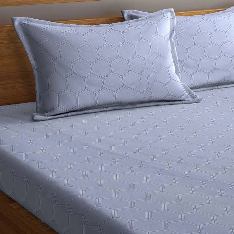 Pauline Printed Microfiber Bedsheet (Grey) - 130 GSM media 5