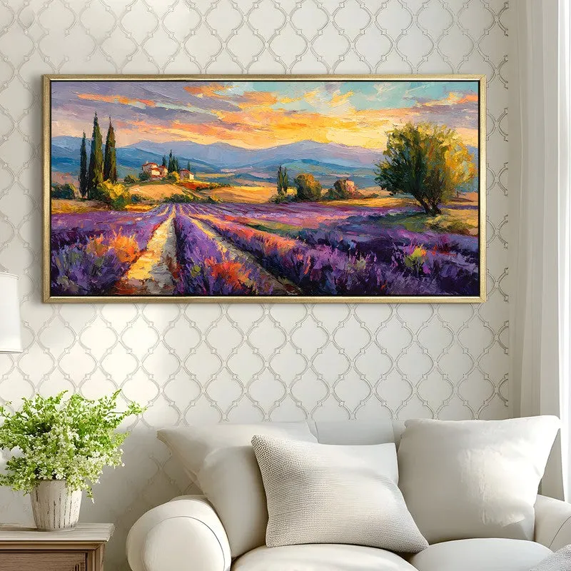 Purple Rows Canvas Wall Painting With Frame media 4