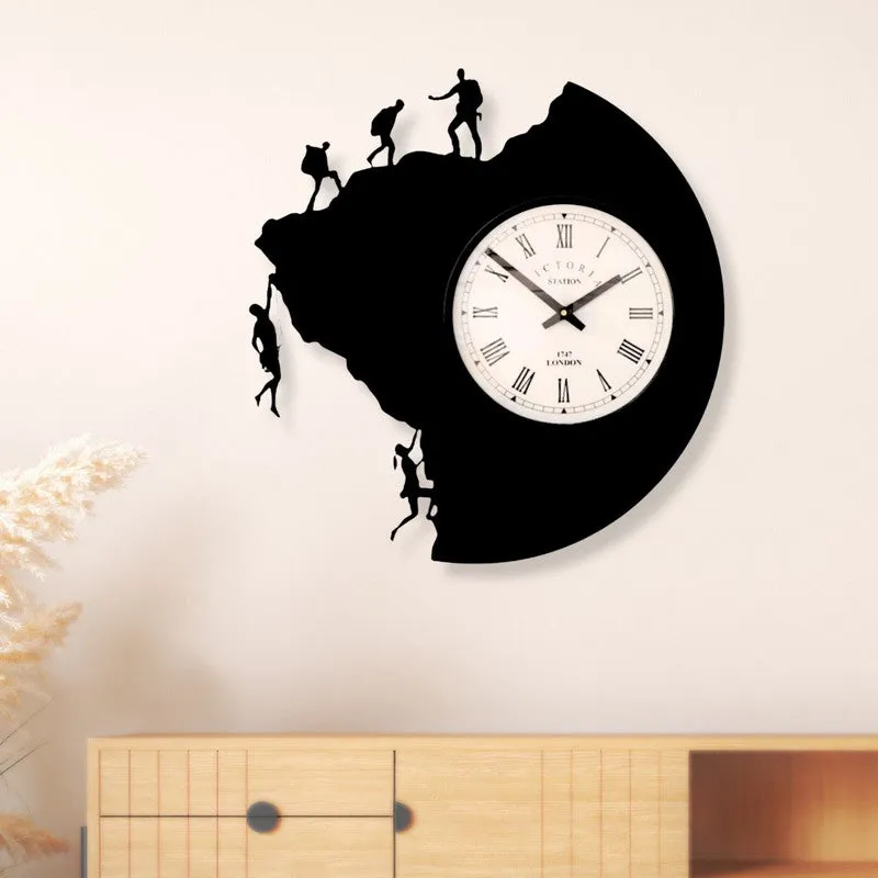Cliffora Steel Analog Wall Clock - Black media 1