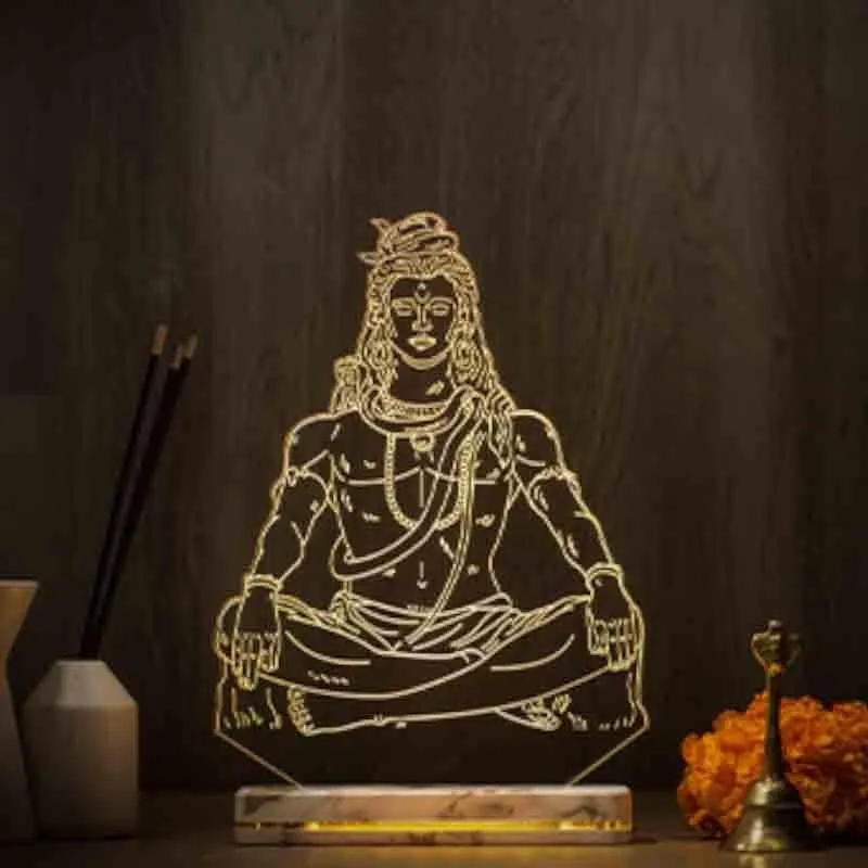 Har Har Mahadev Acrylic Table Lamp - Transparent media 1