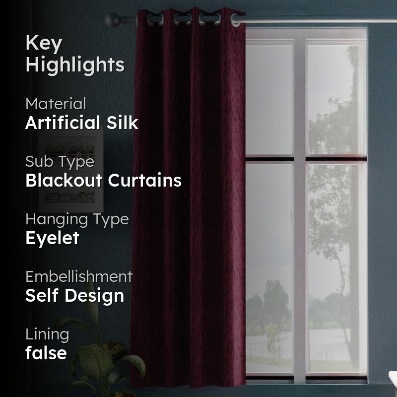 Fasho Blackout Curtain - Maroon media 2