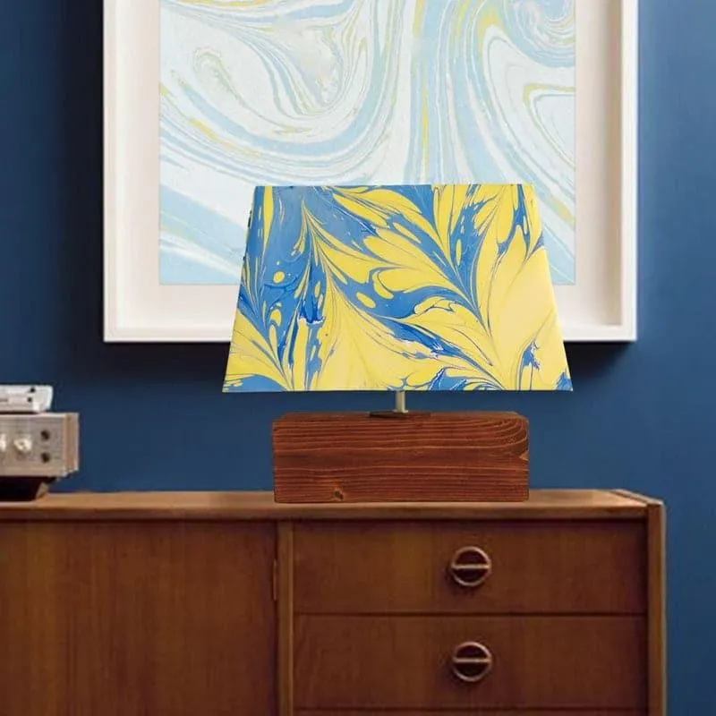 Marbling Glow Handpainted Fabric Table Lamp - Multicolor media 3