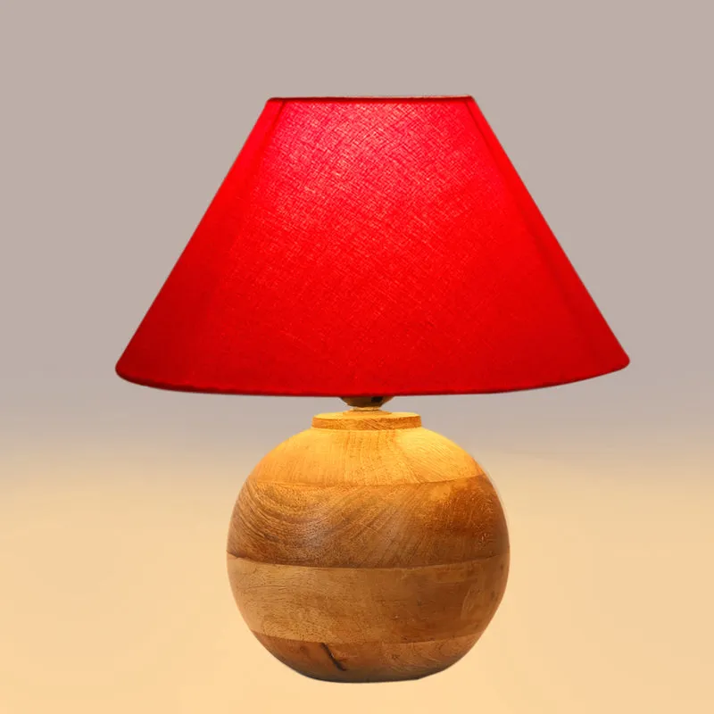 Cotin II Orb Cotton Table Lamp - Red,Brown media 4
