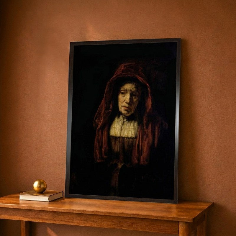 Portrait Of An Old Woman Canvas Wall Painting - 9 x 12 Inches