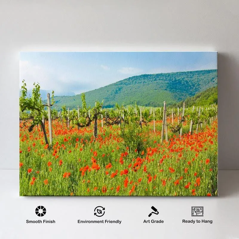 Vineyard And Hills Canvas Wall Painting - Gallery Wrap media 4