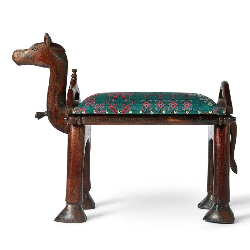 India Circus Acacia Wood Mirage Camel Pouffe media 4