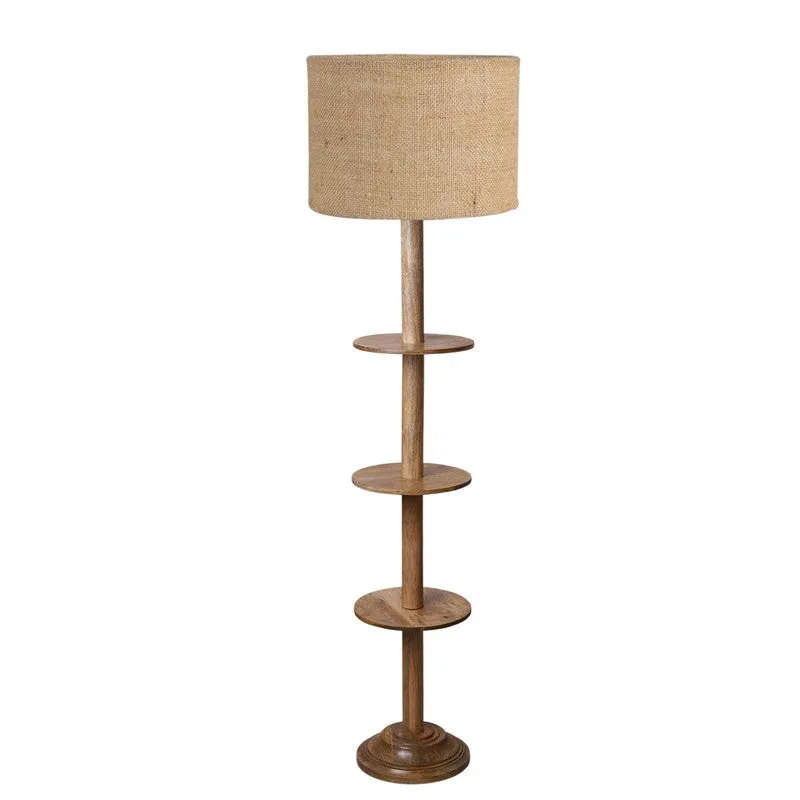 LumiCrate Tower Wooden Floor Lamp - Beige media 5