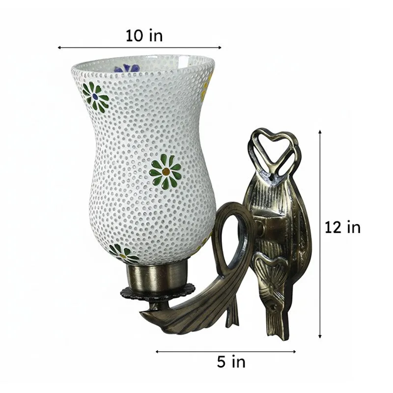 Adva Love Gleam Mosaic Glass & Metal Wall Lamp media 6