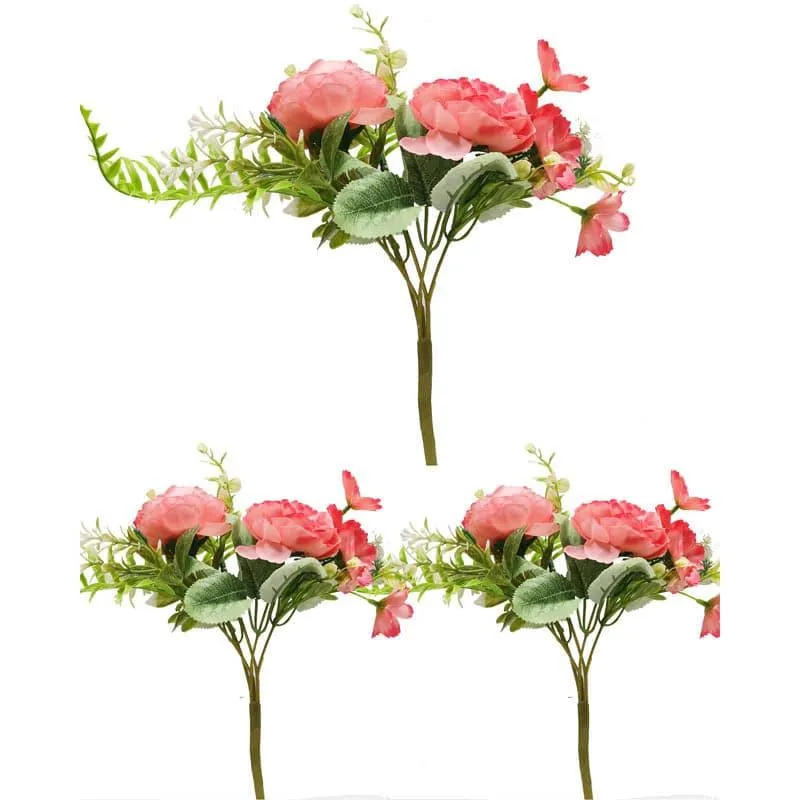 Rossity Faux Rose Bouquet (Pink) - Set Of Three media 4