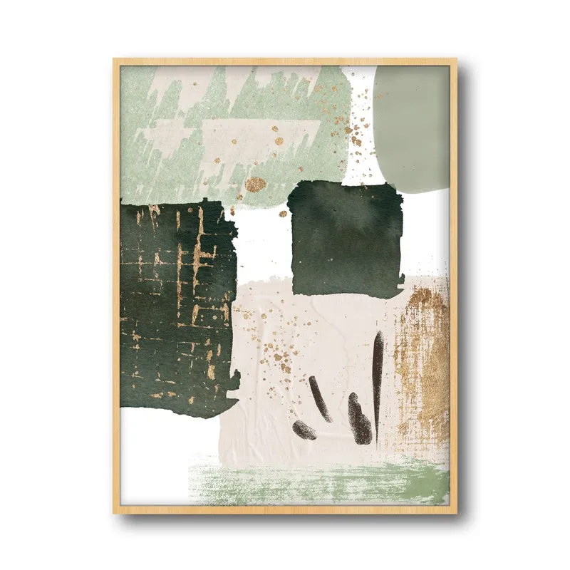 Earth & Sage Framed Canvas Archival Canvas Wall Painting - Natural Brown Frame media 4