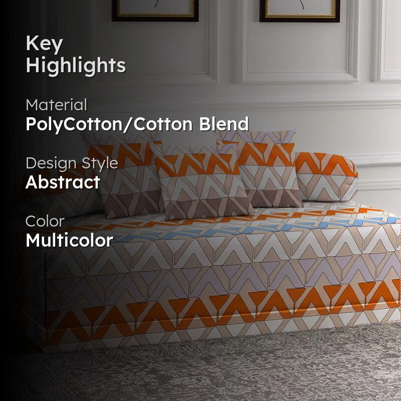 Earthy Chevron Diwan Set - Six Piece Set media 2