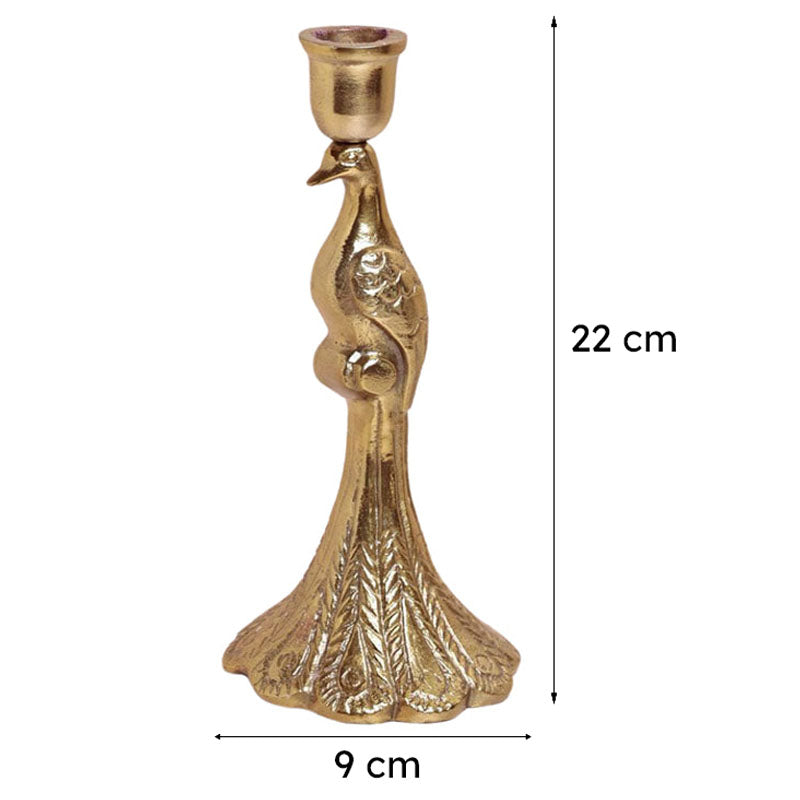 Pavo's Glow Brass Candle Holder - Set Of Two media 7