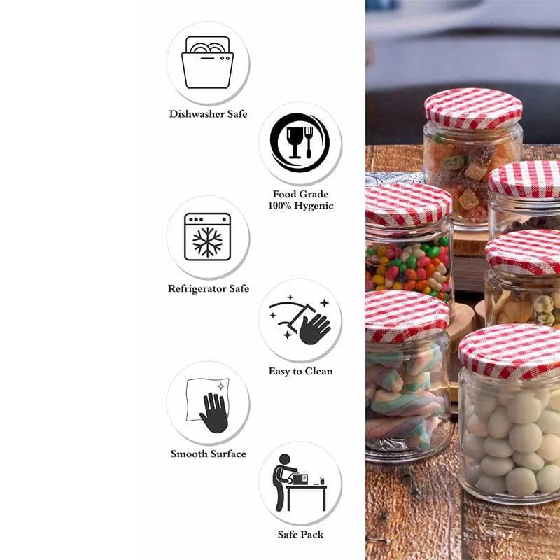 Bread Basket Storage Jar with Metal Lid (200 mL Each)- Set of Six media 7