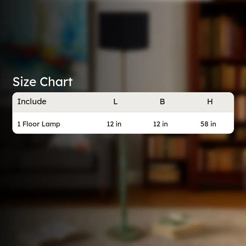 Amber Glow Wooden Floor Lamp - Black media 9