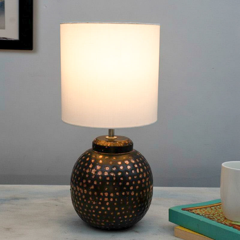 Gola Pastha Fabric Table Lamp - White,Copper