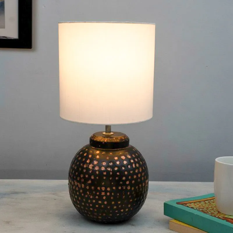 Gola Pastha Fabric Table Lamp - White,Copper media 1