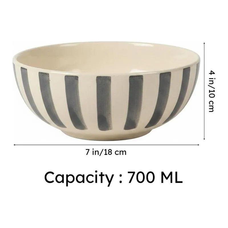 Ceramic Serving Bowls (Grey,White) - 700 mL media 7
