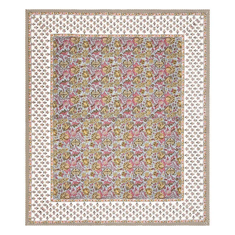 BlossomAura Cotton Bedsheet (Pink) - 144 TC media 4