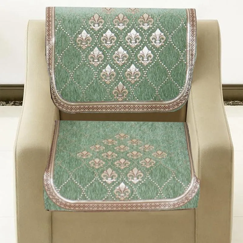 Nidha Sofa Cover (Green) - Set of Six media 4