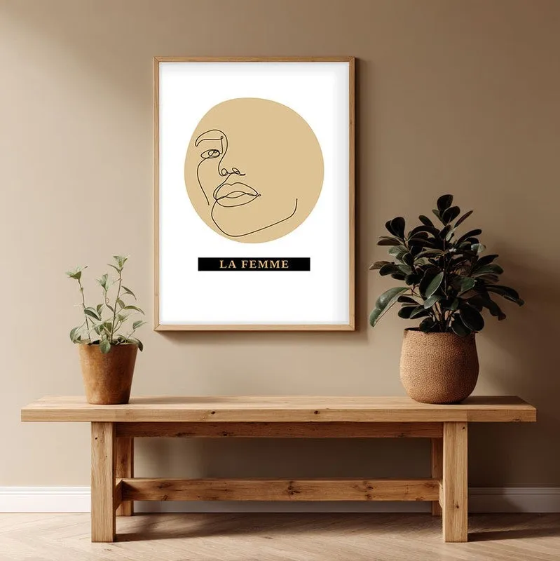 Ethereal Woman Canvas Wall Painting With Brown Frame media 1