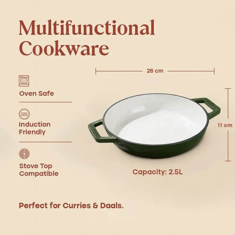 Cumin Co Enamel Cast Iron Braiser(Green) - 4000 mL media 10