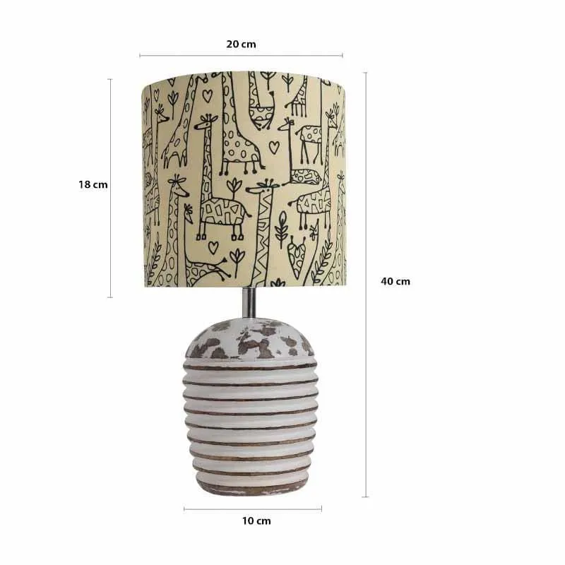 Tall Tales Wood & Fabric Table Lamp - Beige media 4