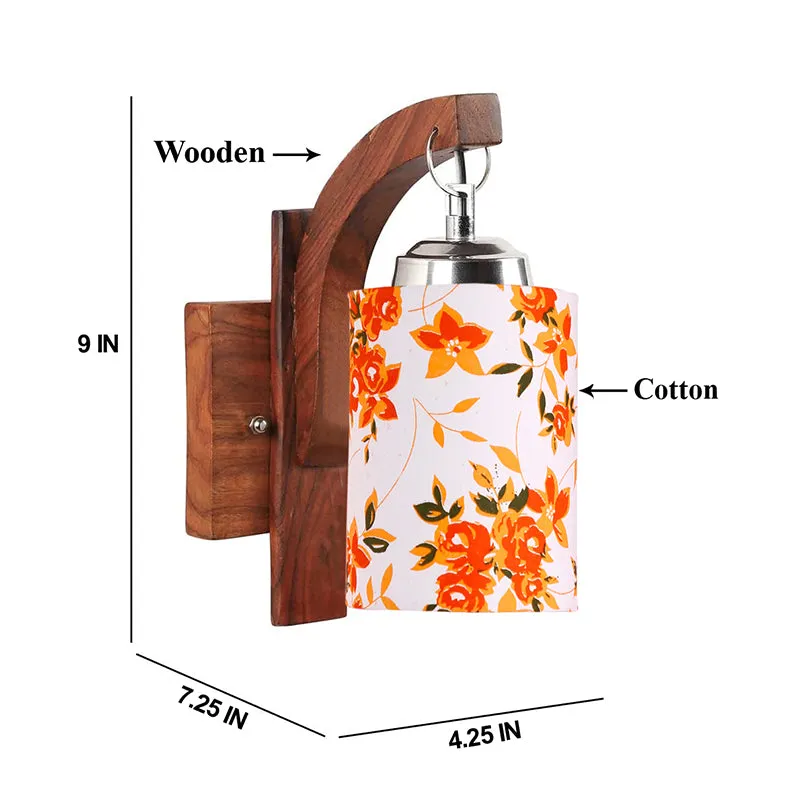 Forma Ibis Flora Cylindrical Fabric & Wooden Wall Lamp media 5