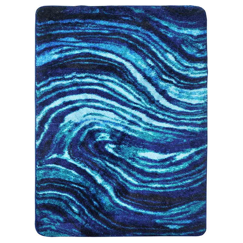Alderman Abstract Micro Fiber Area Rug - Blue media 1