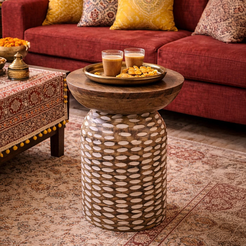 Sajira Handmade Mango Wood Accent Table