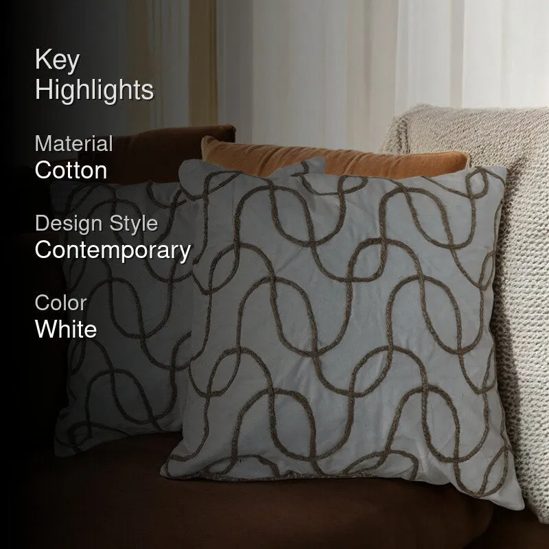 Abstract Swirls Tufted Cushion Cover Set - Set Of Two media 2