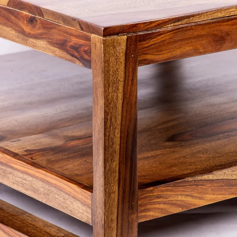 Erixon Sheesham Wooden Center Table - Brown,Beige media 6