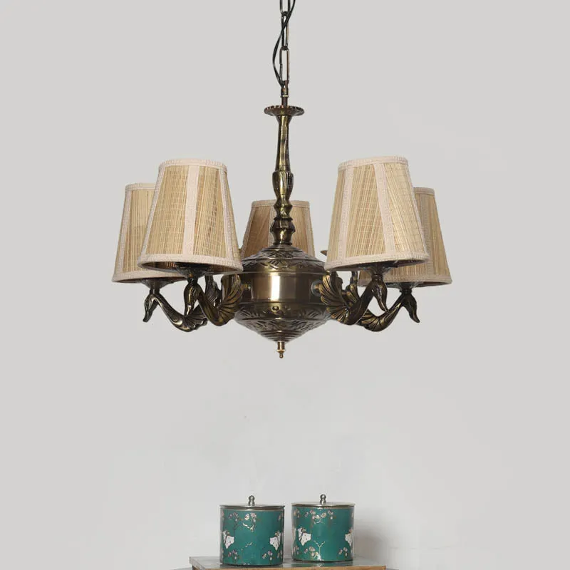 Dahaka Conical Golden Antique Ceiling Lamp media 2