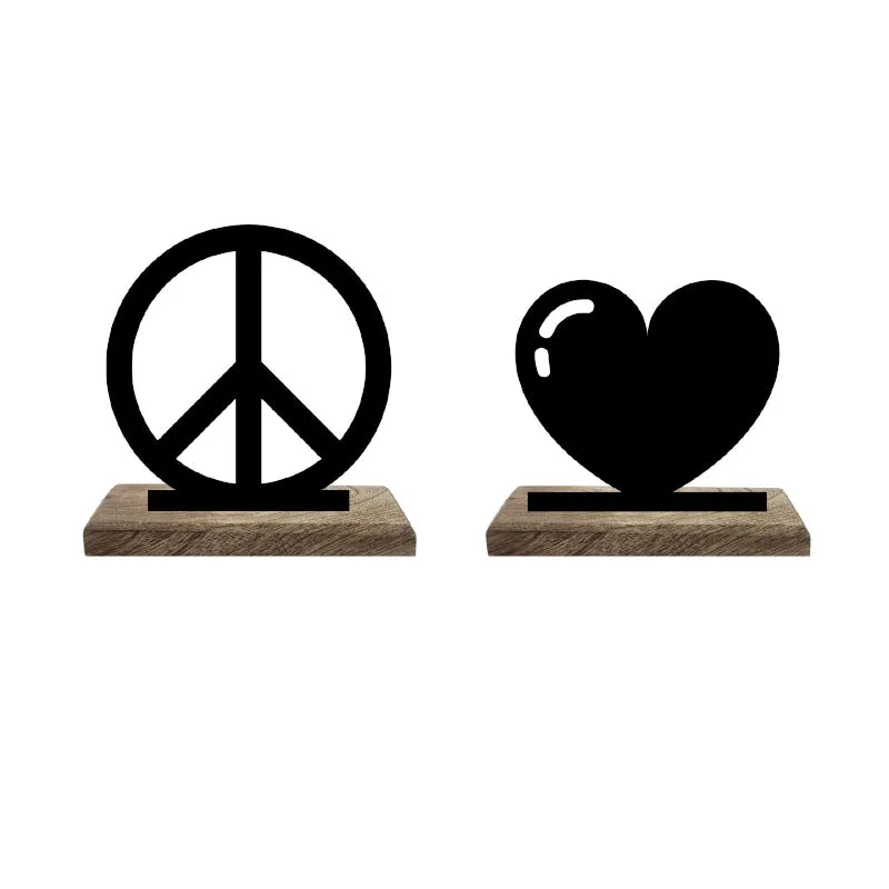 Heart and Peace Showpiece - Set Of Two media 6