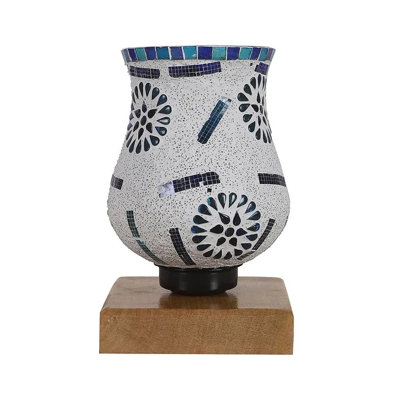 Solace Mosaic Glass Table Lamp With Wooden Base - Multicolor media 6
