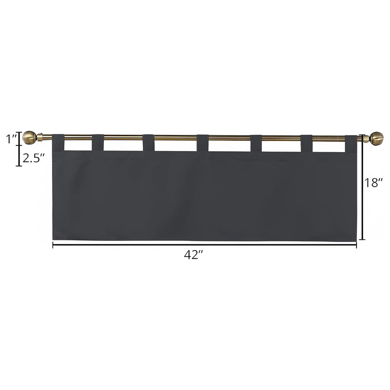 Tab Tale Flat Curtain Valance (Grey) - Set Of Two media 9
