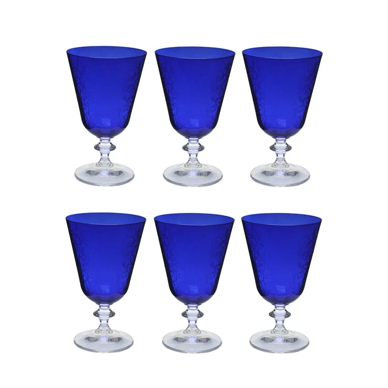 Layla Bohemia Crystal Goblet Glasses (350 ML) - Set of Six media 1
