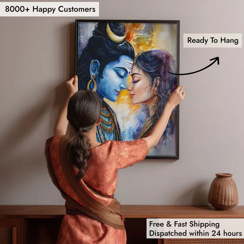 Yogamaya Lakshmi Spiritual Archival Paper Wall Painting With Frame - Black media 6