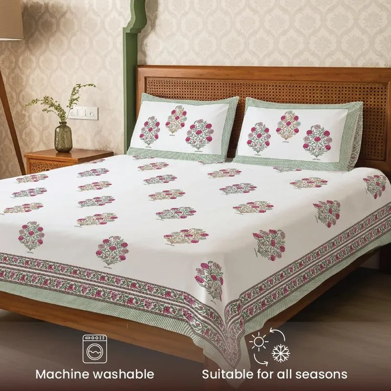 Urban Space EthnicFlora Cotton Bedsheet - 300 TC media 6
