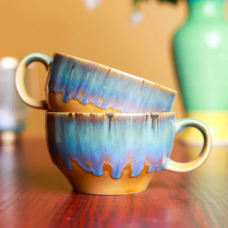 Cafe Clay Ceramic Coffee Mug (400 mL Each) - Set of Two media 5