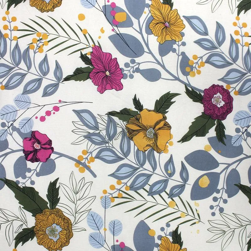 Yahvi Floral Cotton Bedsheet (Yellow) - 110 TC media 6