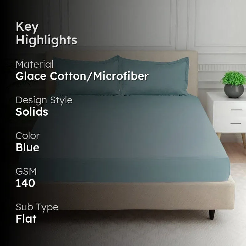 Cloud Drift Microfiber Bedsheet (Blue) - 140 GSM media 2