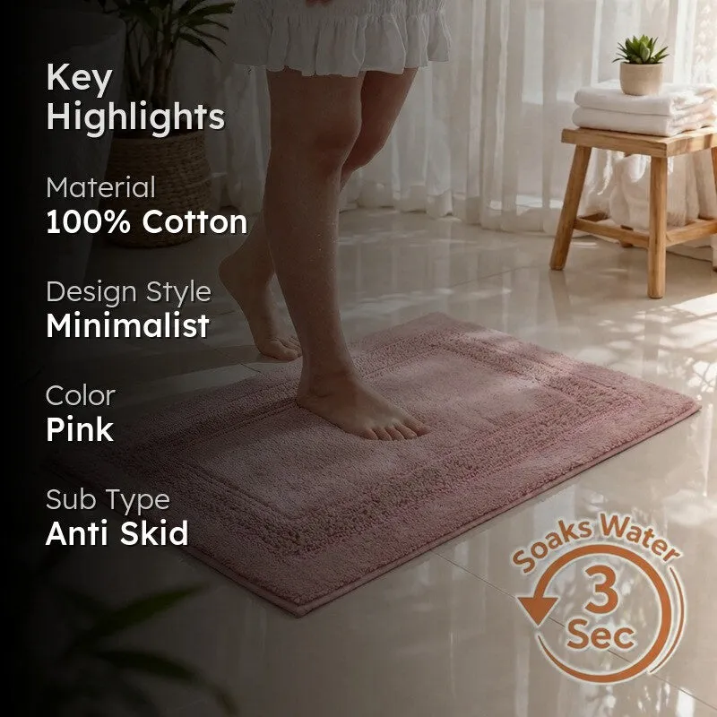 SpaStep Cotton Bath Mat - Pink media 2