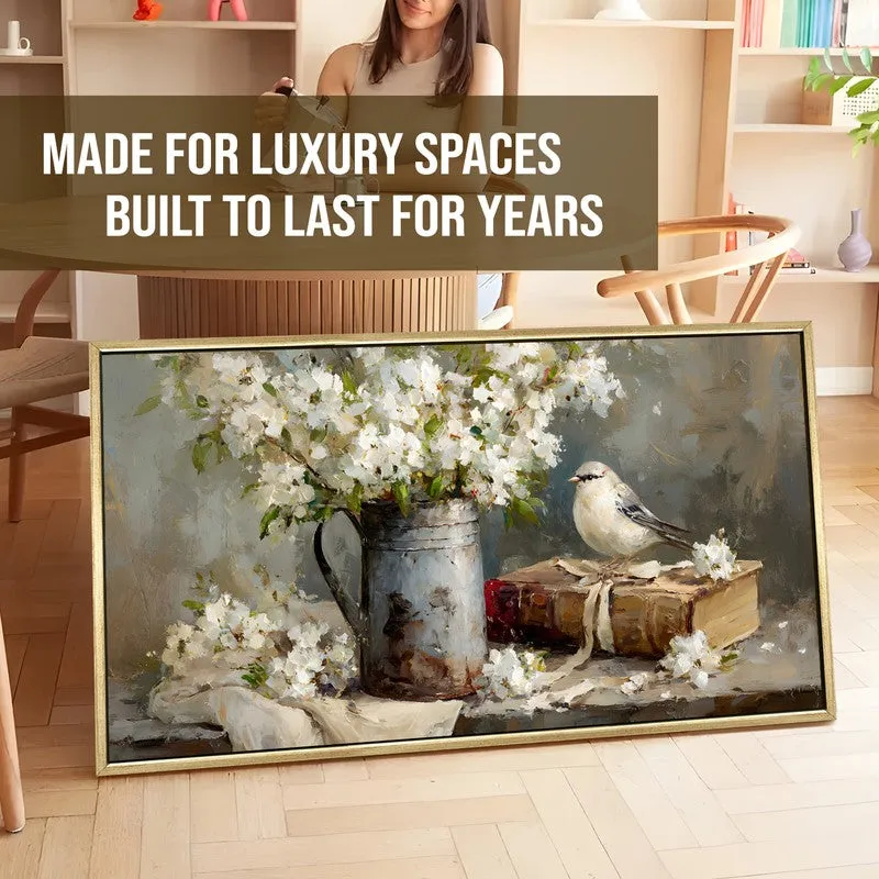 Vintage Petals Canvas Wall Painting With Frame media 5
