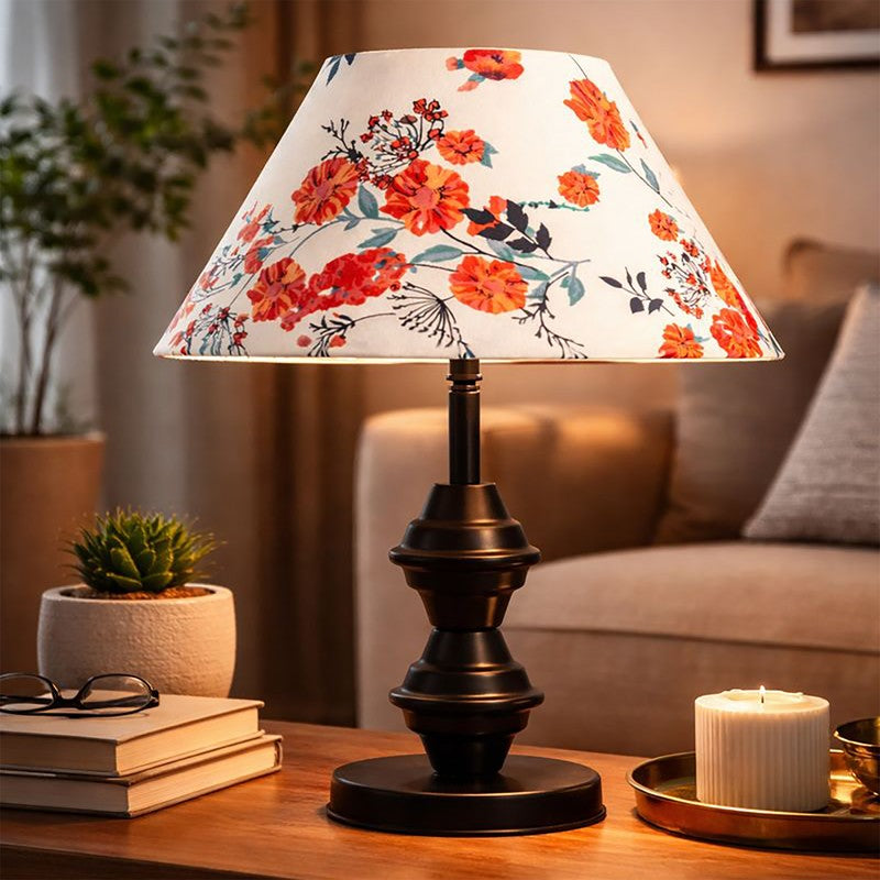 FloralGaze Metal Table Lamp