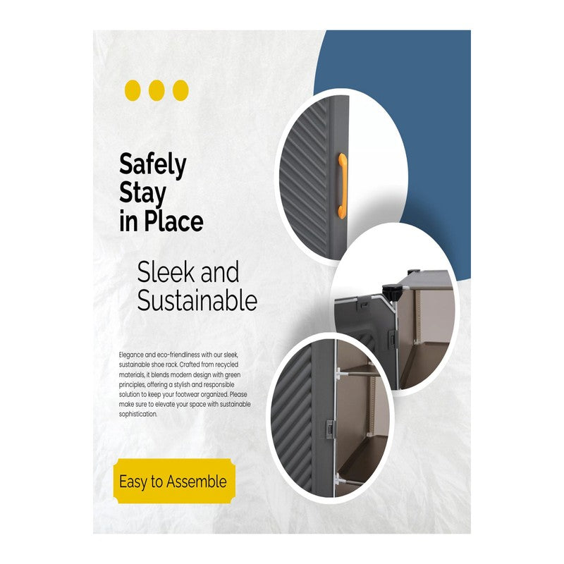 Everyday Grey Plastic & Metal Shoe Racks media 6