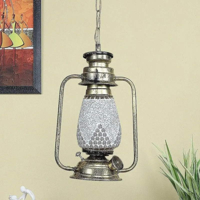 Haveli Style Glass Ceiling Lamp media 4