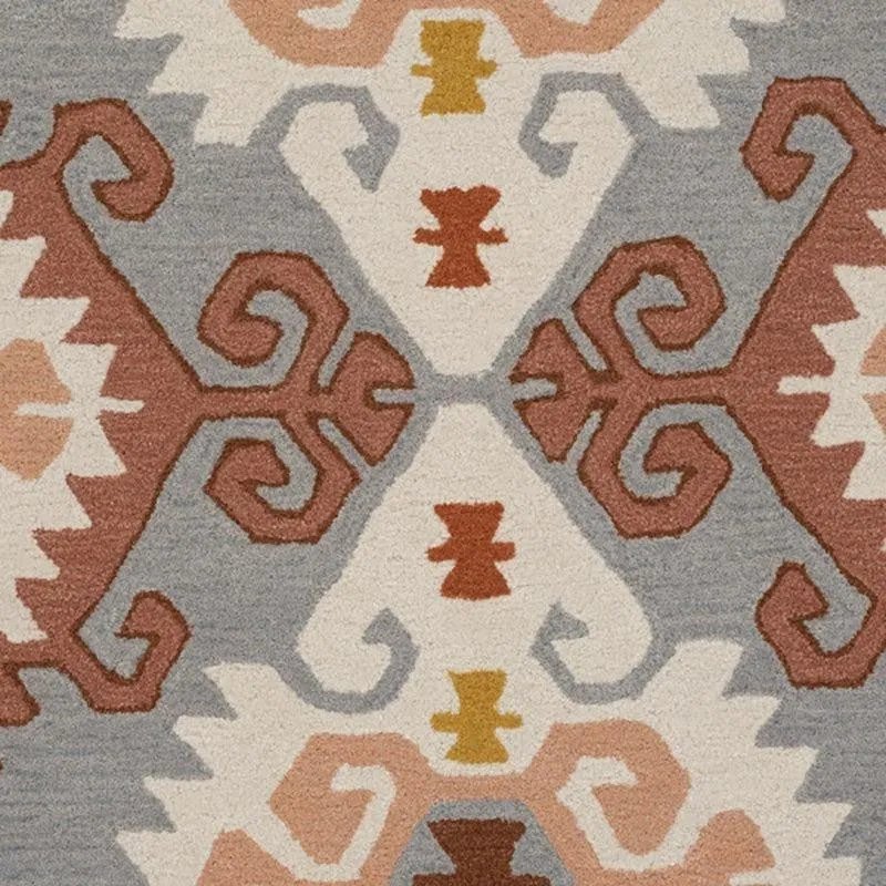 Fredegar Hand Tufted Ethnic Wool & Nylon Carpet - Grey media 8