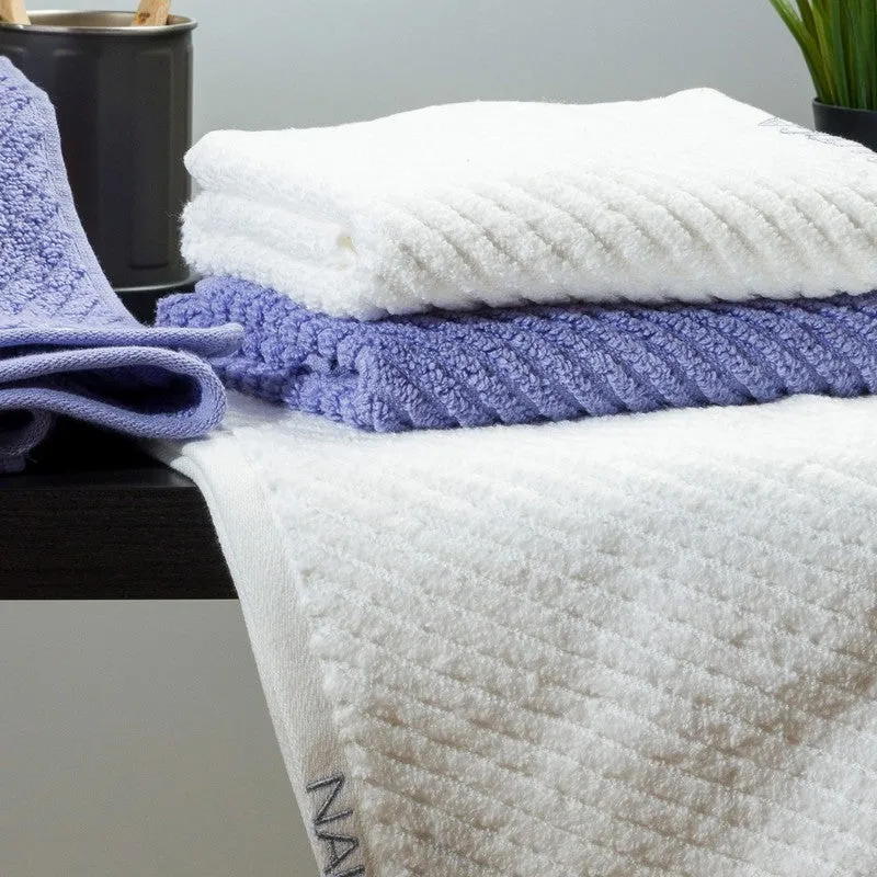 Nautica Riviera Soft Cotton Hand & Face Towel (Blue & White) - Set Of Four media 4